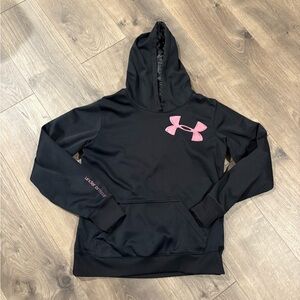 Under Armour Black Hoodie with Pink Emblem